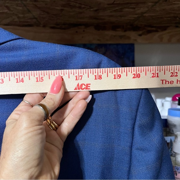 Atelier Torino Vintage Wool Blazer 46L Sportcoat Career Professional Blue - Picture 12 of 12